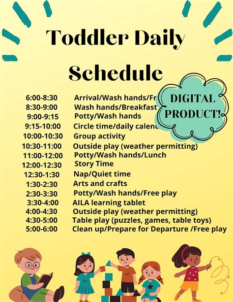 toddler childcare schedule.